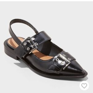 Wild Fable Black Slingback Flats with Buckles